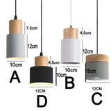 Hjemix | Nordisk LED Pendellamper Laget av Metall og Tre - Moderne Hengende Lamper for Spisestue og Kjøkken