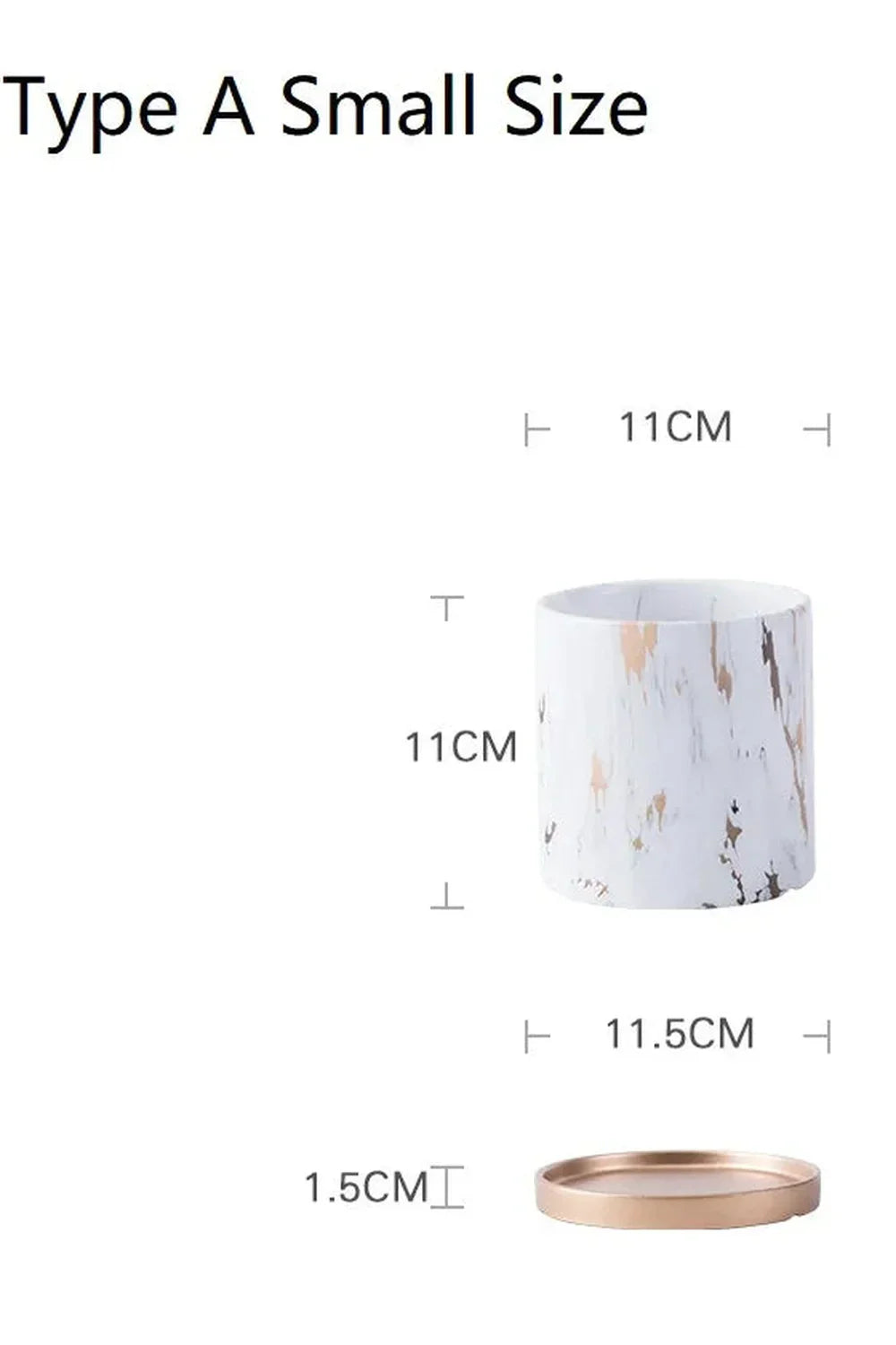 Hjemix | Marmor Gullblad Plantepotte Sett