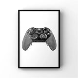 Hjemix | Svart-Hvitt Gamer-Plakat Minimalistisk Veggkunst Fine Kunstlerlerrettrykk Trendy Bilder For Barnerom Gamerom Veggkunst Dekor