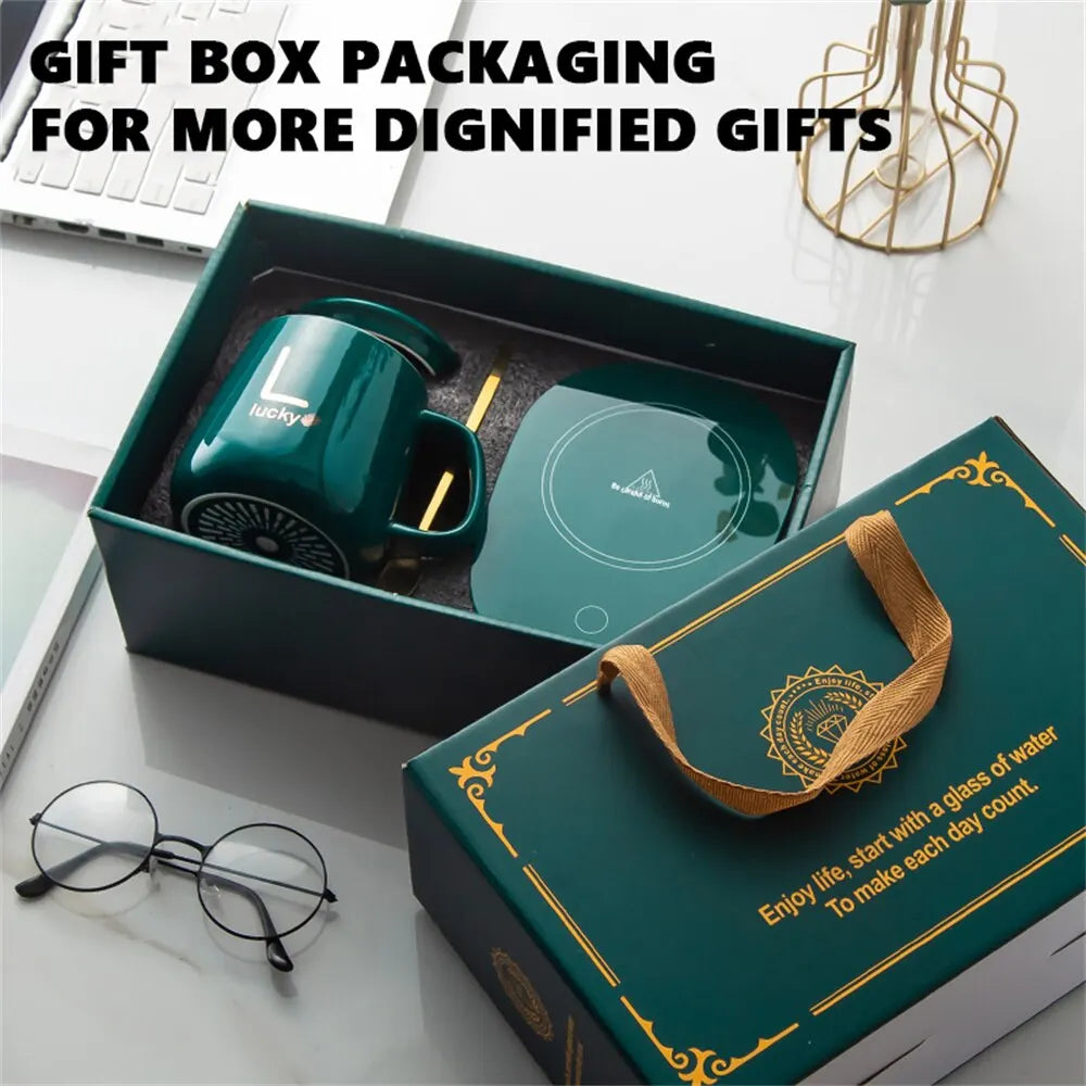 Hjemix | Smart keramisk krusvarmer koppunderlag varmepanel kaffioppvarming elektrisk krussett melk te oppvarming vann hjem kontor gave