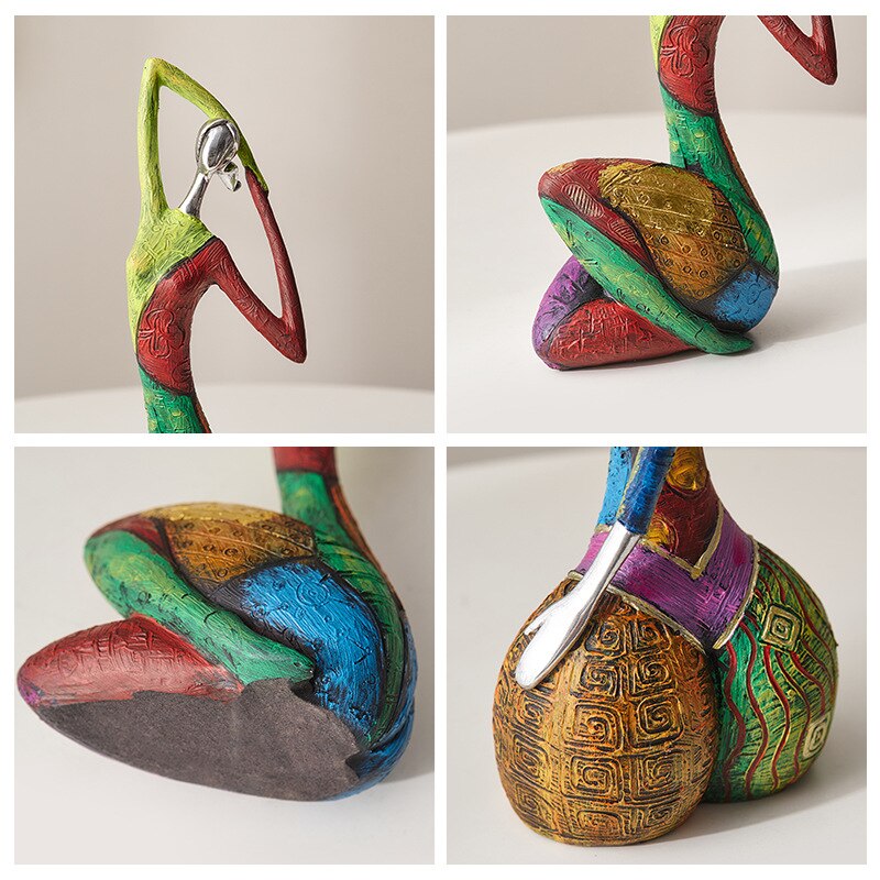 Hjemix | Ins Abstrakt Kunst Kvinne Skulptur Figurer For Interiør Harpiks Statuett Farge Moderne Hjem Decor Dekorative Figurer Gaver