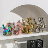 Hjemix | Nordisk Keramisk Ballonghund Skulptur Gull Dyre Dekorasjoner Statue Stue Ornament Kreativ Skrivebord Ornament Hjem Dekor