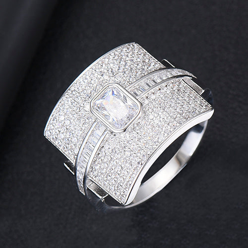 Hjemix | Monaco Design Luksuriøs Statement Stabil Ring For Kvinner