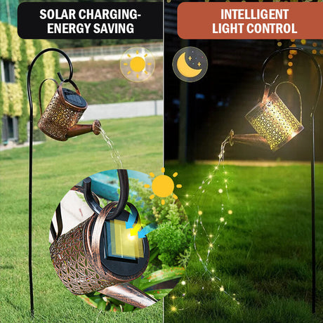 Hjemix | Utendørs hagelampe i jern med solenergi