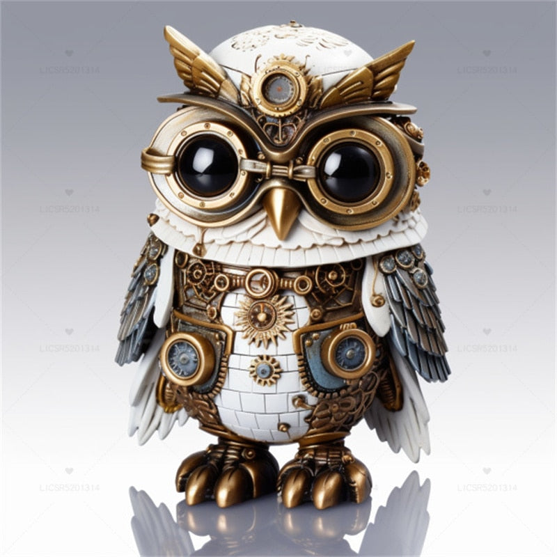 Hjemix | Steampunk Ugle Harpiks Kunstverk Dekorasjon Hjem Innendørs og Utendørs Hage Dør Dekorasjon Halloween Dekorasjon Tilbehør