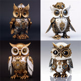 Hjemix | Steampunk Ugle Harpiks Kunstverk Dekorasjon Hjem Innendørs og Utendørs Hage Dør Dekorasjon Halloween Dekorasjon Tilbehør