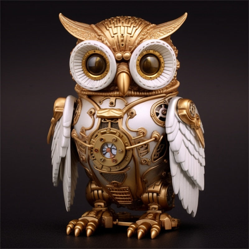 Hjemix | Steampunk Ugle Harpiks Kunstverk Dekorasjon Hjem Innendørs og Utendørs Hage Dør Dekorasjon Halloween Dekorasjon Tilbehør
