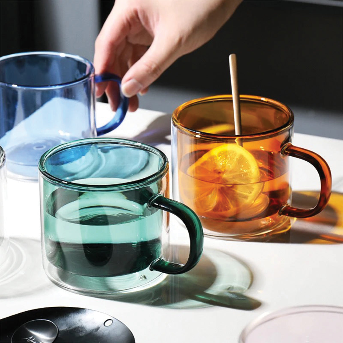 Hjemix | DoublyMug | Farget glasskrus for varme drikker