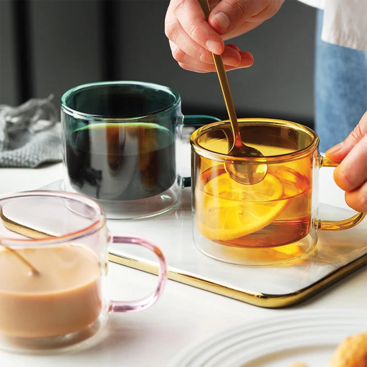 Hjemix | DoublyMug | Farget glasskrus for varme drikker