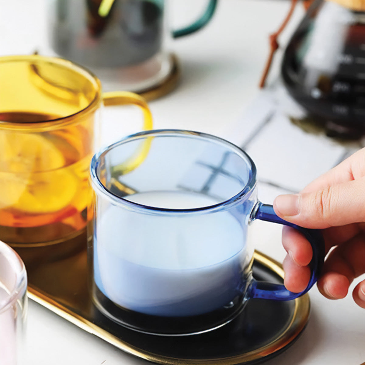 Hjemix | DoublyMug | Farget glasskrus for varme drikker