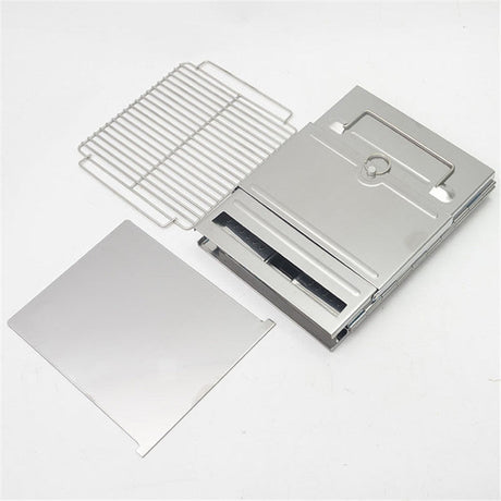 Hjemix | Bærbar Rustfritt Stål Sammenleggbart Grill Kullgrill Grill Utendørs Camping Vedovn