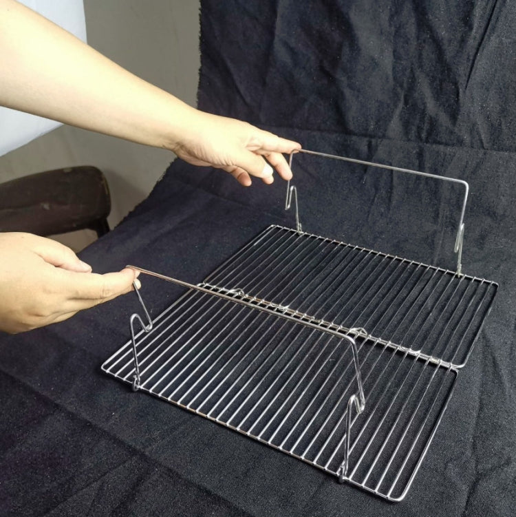 Hjemix | Bærbar Grill Camping Rustfritt Stål Sammenleggbart Grill Tre Kull Grill