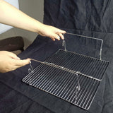 Hjemix | Bærbar Grill Camping Rustfritt Stål Sammenleggbart Grill Tre Kull Grill