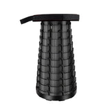 Hjemix | Utendørs Bærbar Sammenleggbar Teleskopisk Plastkrakk Camping Fisking Hagekrakk (Svart)