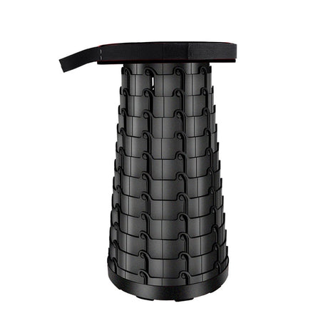 Hjemix | Utendørs Bærbar Sammenleggbar Teleskopisk Plastkrakk Camping Fisking Hagekrakk (Svart)