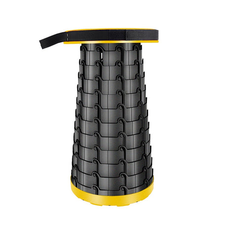 Hjemix | Utendørs Bærbar Sammenleggbar Teleskopisk Plaststol Camping Fiske Hage Stol (Gul)