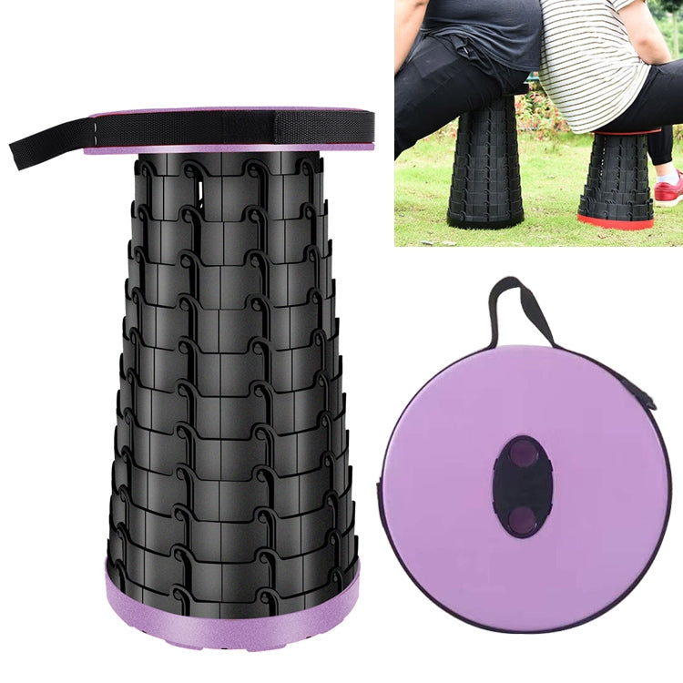 Hjemix | Utendørs Bærbar Sammenlegbar Teleskopisk Plast Håndverker Camping Fisking Hage Stol (Lilla)