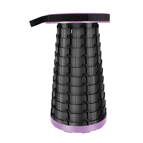 Hjemix | Utendørs Bærbar Sammenlegbar Teleskopisk Plast Håndverker Camping Fisking Hage Stol (Lilla)