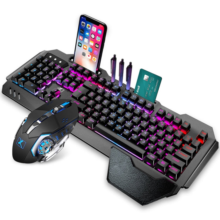 Hjemix | K680 RGB Oppladbart Gaming Trådløst Tastatur og Mus Sett (Svart)