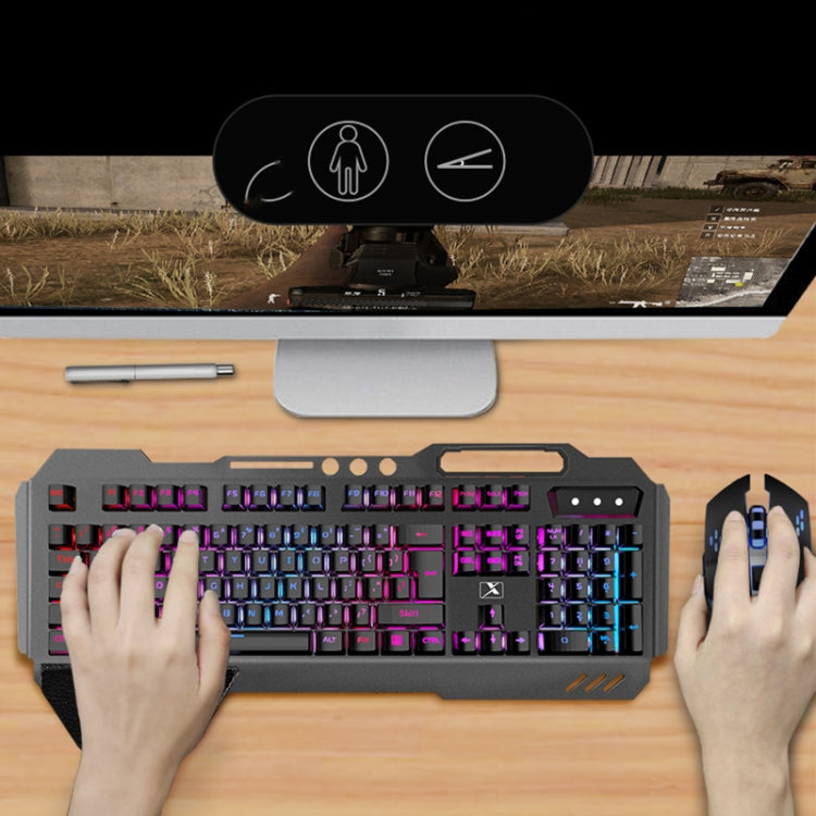 Hjemix | K680 RGB Oppladbart Gaming Trådløst Tastatur og Mus Sett (Svart)