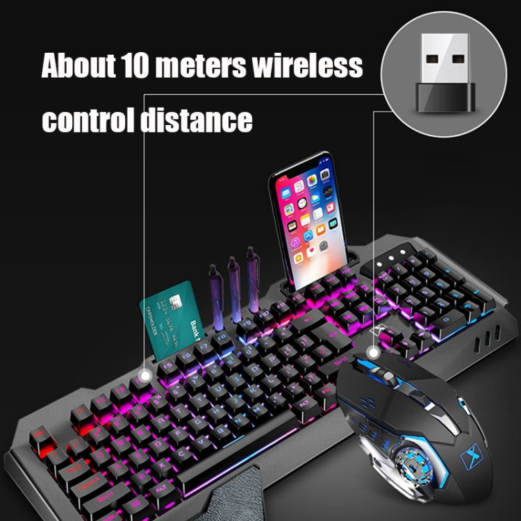 Hjemix | K680 RGB Oppladbart Gaming Trådløst Tastatur og Mus Sett (Svart)