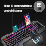 Hjemix | K680 RGB Oppladbart Gaming Trådløst Tastatur og Mus Sett (Svart)