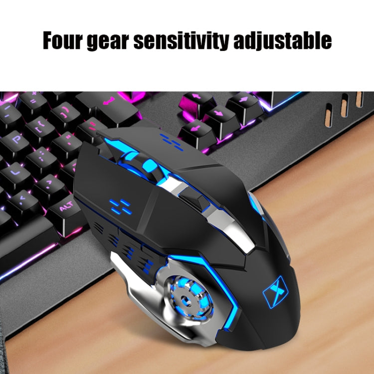 Hjemix | K680 RGB Oppladbart Gaming Trådløst Tastatur og Mus Sett (Svart)
