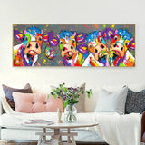 Hjemix | Fargerike kyr Hjemmedekorasjon Lærremse HD Uten ramme Maleri Kjerne, Størrelse: 40×120cm