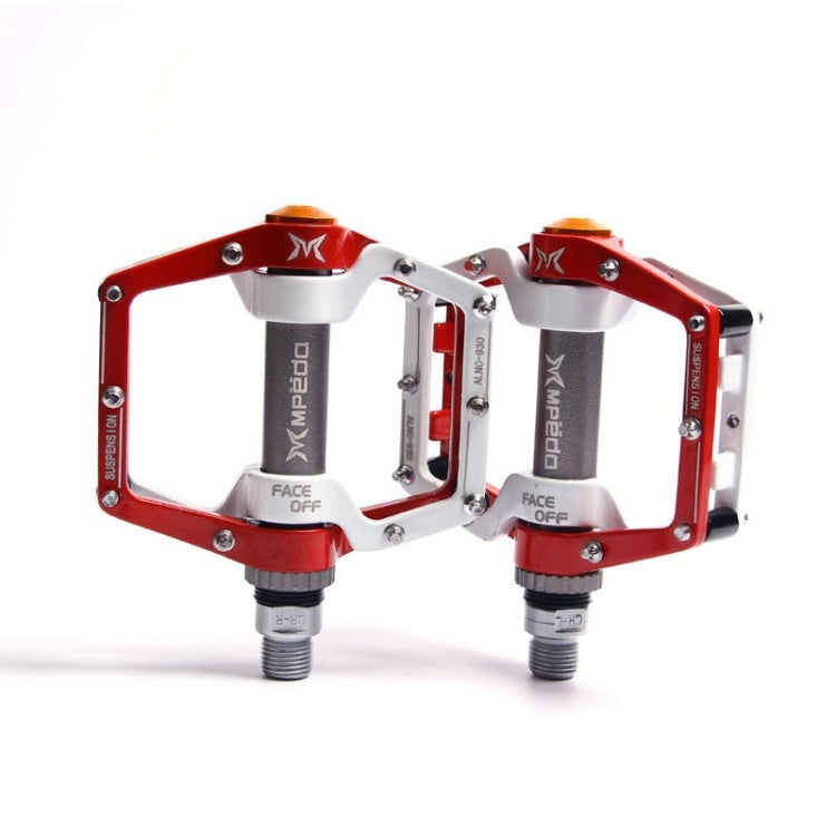 Hjemix | MPEDA Terrengsykkel Plattforms pedal Ultra-Lett Aluminiumlegering Rutsjebreds pedal, Størrelse: 930(Hvit Rød)