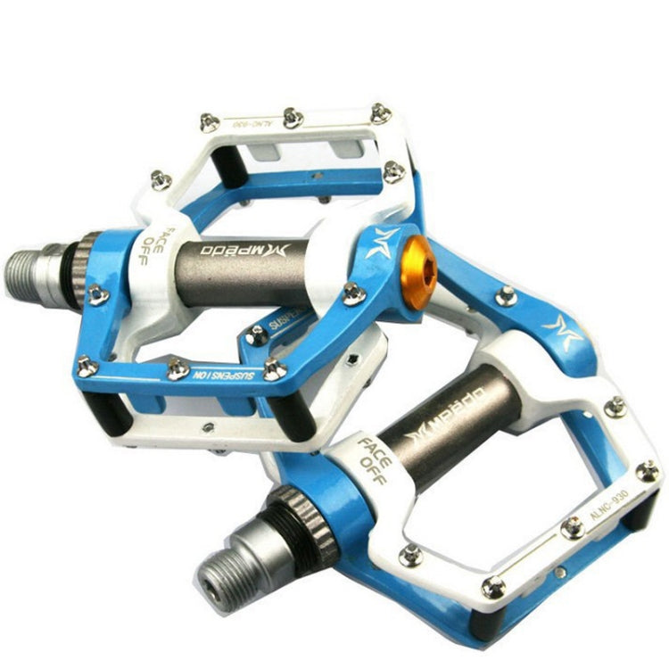 Hjemix | MPEDA Terrengsykkel Plattform Pedal Ultra-Lett Aluminiumlegering Non-Slip Plattform Pedal, Størrelse: 930(Hvit Blå)
