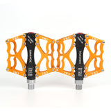 Hjemix | Sykkelpedal Terrengsykkel Aluminiumlegering Palin Pedal Rutsjebane Lager Pedal (901 Gul)