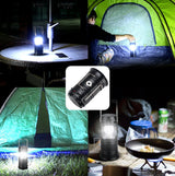 Hjemix | LED Teltlampe Soloppladbar Campinglampe Utvidbar Multifunksjonell Lantern, Støtter USB Utgang, EU Kontakt (Blå)