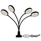 Hjemix | LED Plantevekstlamper USB Fjernkontroll Klemme Vanntett Fullspektrum Naturlig Hvit Spireplante Lys, Effekt: 60W Fire Hoder