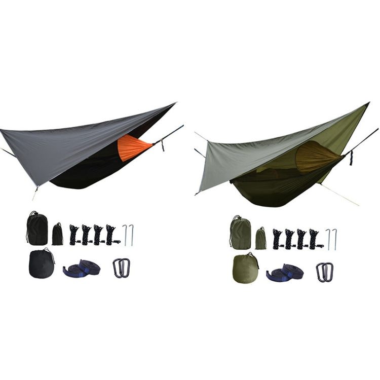 Hjemix | Strut-Mosquito-net-hammock Diamond-Sunshade-Set Outdoor Camping Automatic Quick-Open Anti-Mosquito-net-Hammock-Set (Hæralm Green)