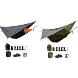 Hjemix | Strut-Mosquito-net-hammock Diamond-Sunshade-Set Outdoor Camping Automatic Quick-Open Anti-Mosquito-net-Hammock-Set (Hæralm Green)