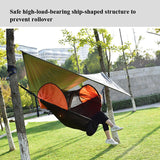 Hjemix | Strut-Mosquito-net-hammock Diamond-Sunshade-Set Outdoor Camping Automatic Quick-Open Anti-Mosquito-net-Hammock-Set (Hæralm Green)