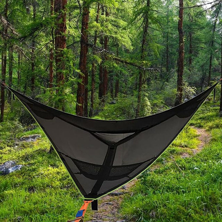 Hjemix | 2.8 m Familie Utendørs Bærbar Lufttelt Multi-Person Camping Trekant Hengekøye (Svart)
