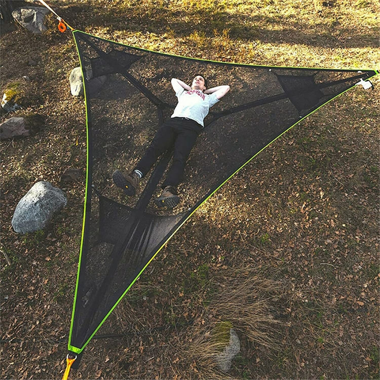 Hjemix | 2.8 m Familie Utendørs Bærbar Lufttelt Multi-Person Camping Trekant Hengekøye (Svart)