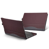 Hjemix | For Samsung Galaxy Book 4 360 15.6 Tommer Lær Laptop Anti-Fall Beskyttelsesdeksel med Stativ (Vinkelfarge Rød)