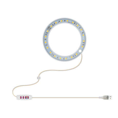 Hjemix | LED Plantevekstlampe Full Spektrum Intelligent Tidtaker Innendørs Fylllys Ring Plante Lampe, Effekt: En Hode (Solskinn)