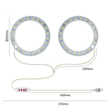 Hjemix | LED Plantevekstlampe Full Spektrum Intelligent Tidtaker Innendørs Fylllys Ring Plante Lampe, Effekt: En Hode (Solskinn)