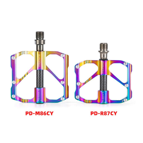 Hjemix | 1 Sett PROMEND Tre Peilin Lagre Aluminiumlegering CNC Sykkel Fargerike Pedaler PD-M86CY