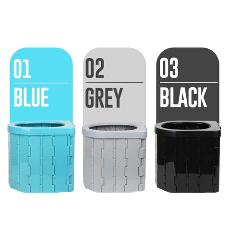 Hjemix | Auto-Toalett Integrert Bærbar Sammenleggbar Toalett Selvkjørende Tur Utendørs Camping Toalett (Lys Grå)