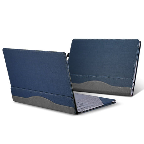 Hjemix | 13,5 tommers multifunksjonell PU-læremappe for Microsoft Surface Laptop 1/2/3/4 (Blå)