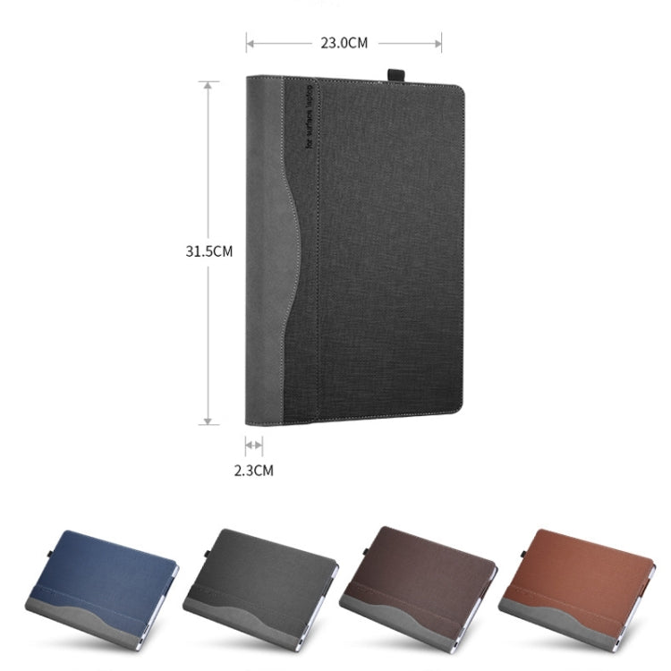 Hjemix | 13,5 tommers multifunksjonell PU-læremappe for Microsoft Surface Laptop 1/2/3/4 (Blå)
