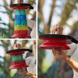 Hjemix | Utendørs bærbar lotus hevet sammenleggbart teleskopisk krakk (Svart)