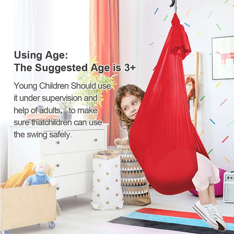 Hjemix | Barn Elastisk Hengekøye Innendørs Utendørs Sving, Størrelse: 1.5x2.8m (Rød)
