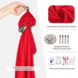 Hjemix | Barn Elastisk Hengekøye Innendørs Utendørs Sving, Størrelse: 1.5x2.8m (Rød)