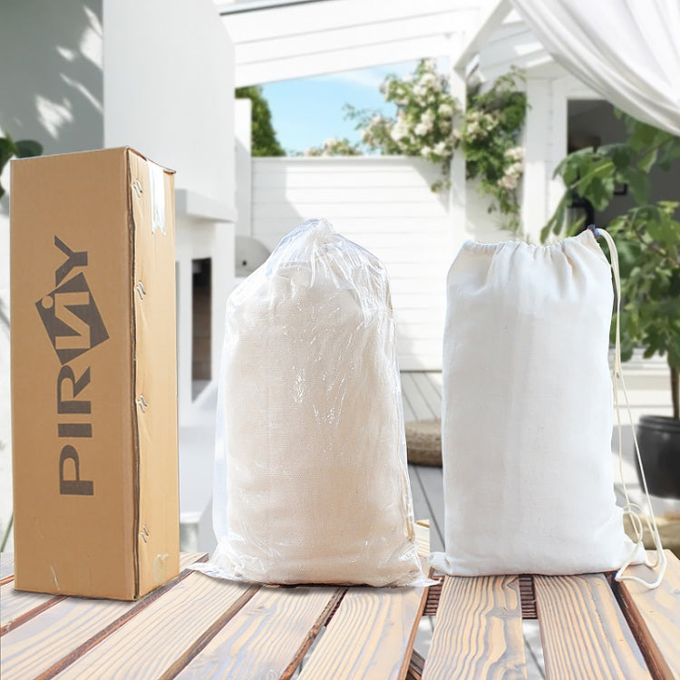 Hjemix | 200x150cm Dobbel Utendørs Camping Fringed Canvas Hengekøye med Stang (Hvit)