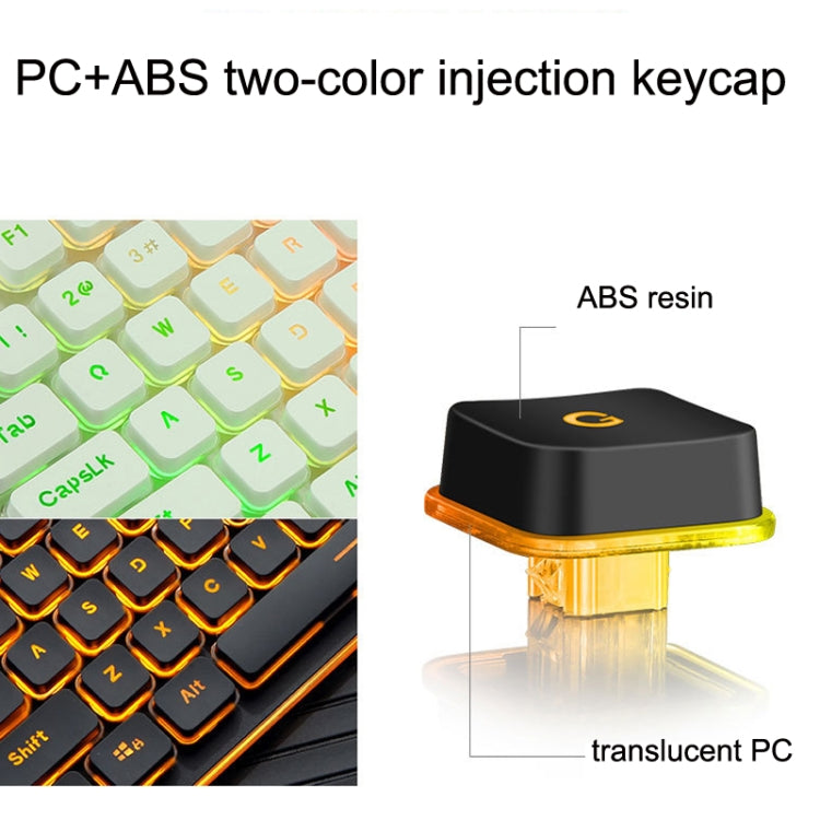 Hjemix | LANGTU L1 104 Taster USB Hjemmekontor Film Belyst Kablet Tastatur, Kabel Lengde: 1,6 m (Isblå Lys Svart)